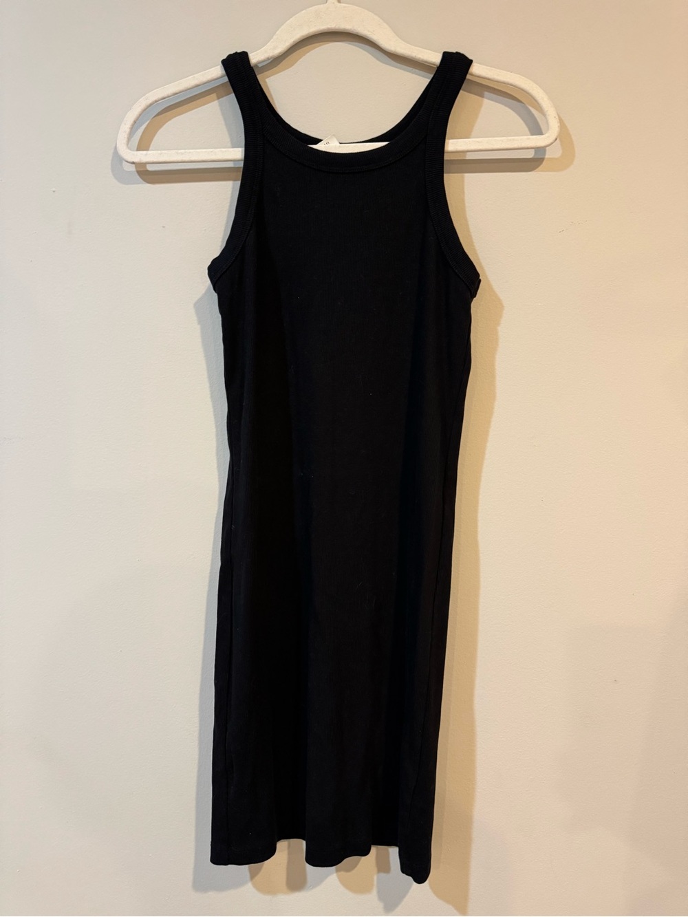 H&M Black Ribbed Midi Tank Dress